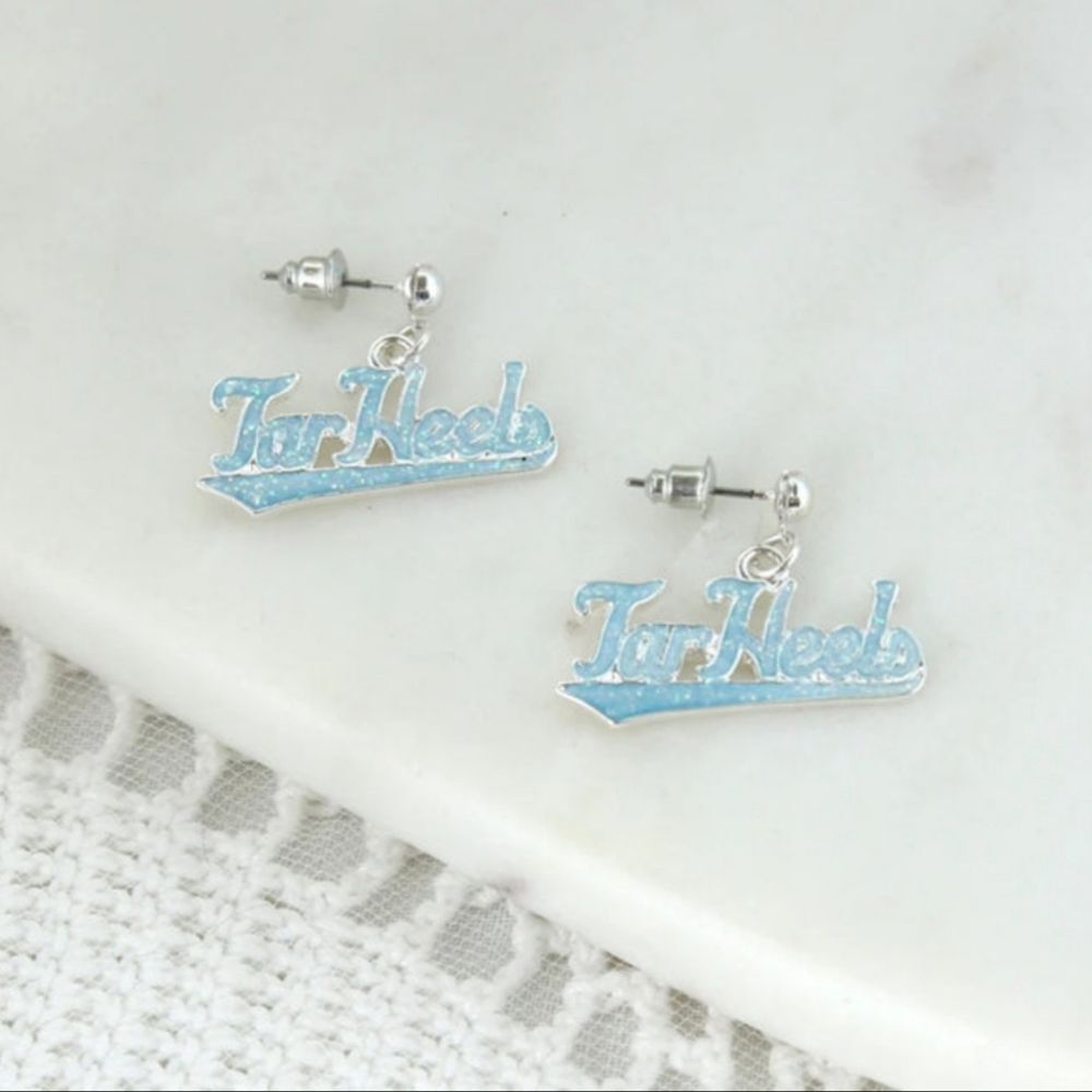 North Carolina Tar Heels Slogan Earrings